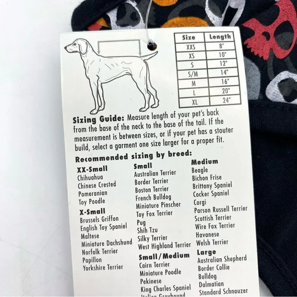 Casual Canine Dog Shirt Bone Heads Skull Tank Orange Size Small Medium